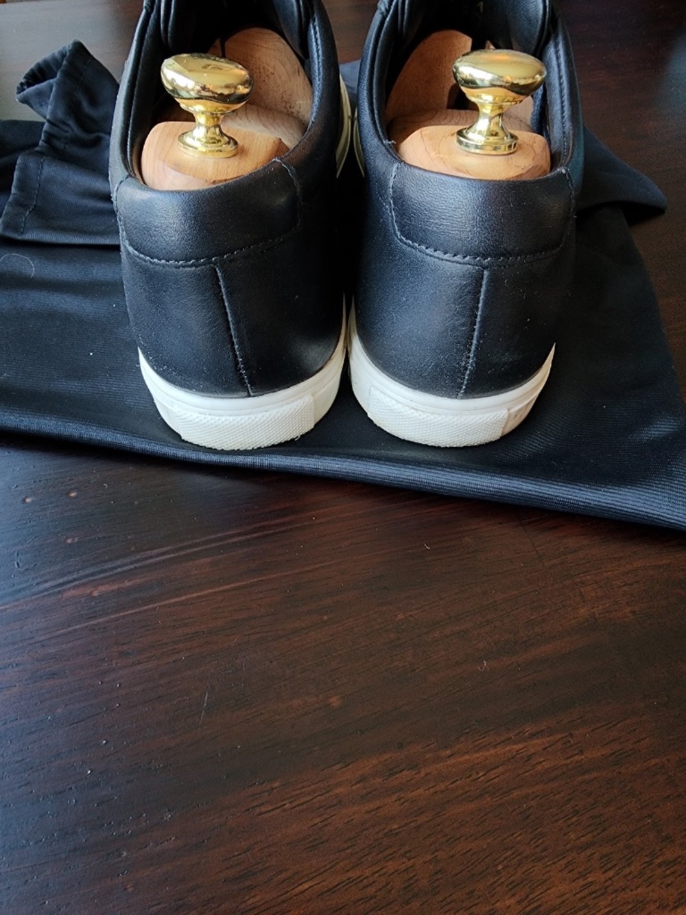 Patina by Portland Leather Black Leather Sneakers Men’s 9.5 – Minimal Low Top - Picture 3 of 11